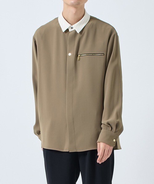 CULLNI 〈別注〉Bi Color Shirt/洗える/シワになりにくい/ストレッチ