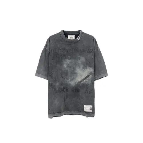 MIHARA YASUHIRO Bleached Smily Face Print T-shirt