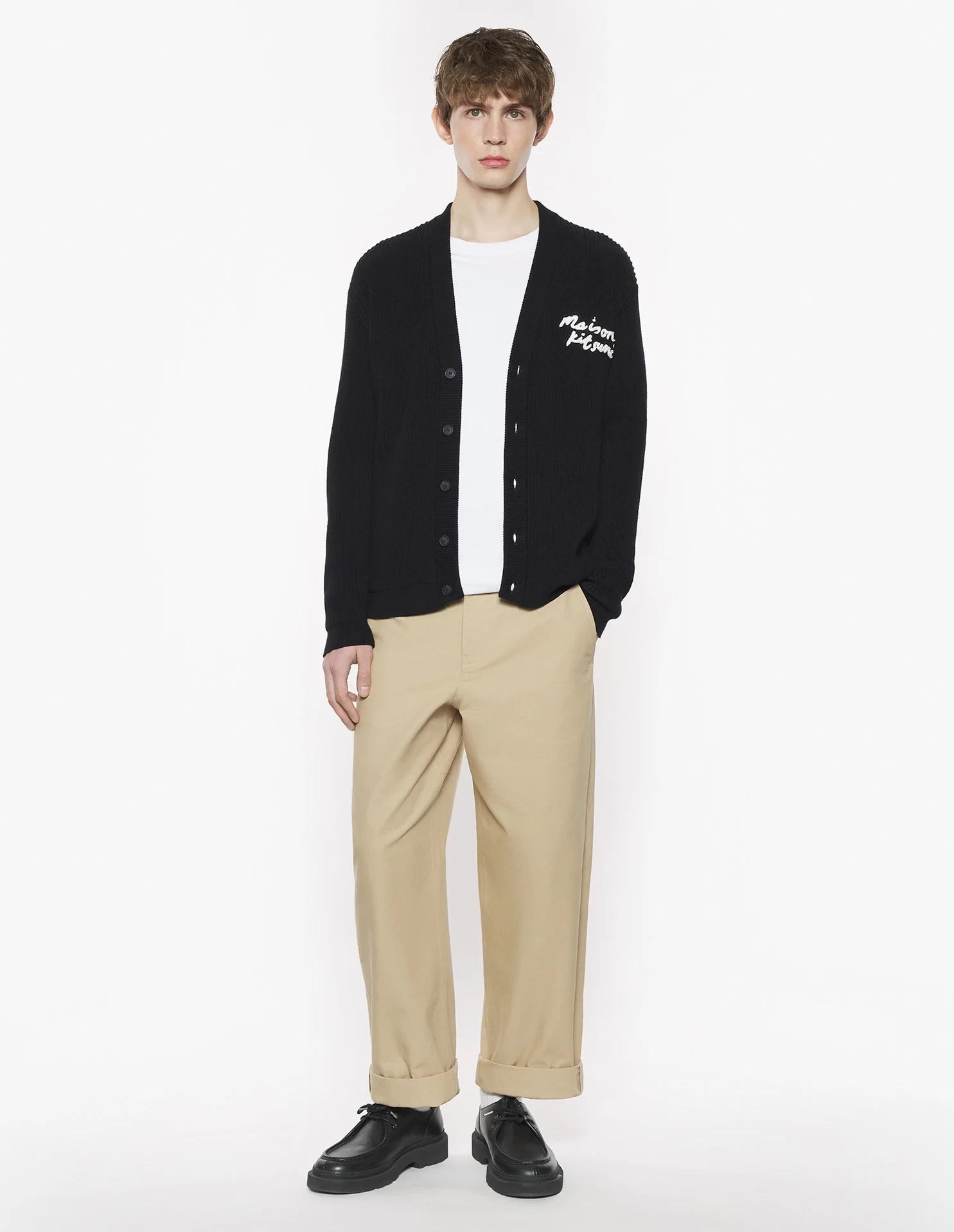 Maison Kitsuné MAISON KITSUNE HANDWRITING COMFORT RIBBED CARDIGAN