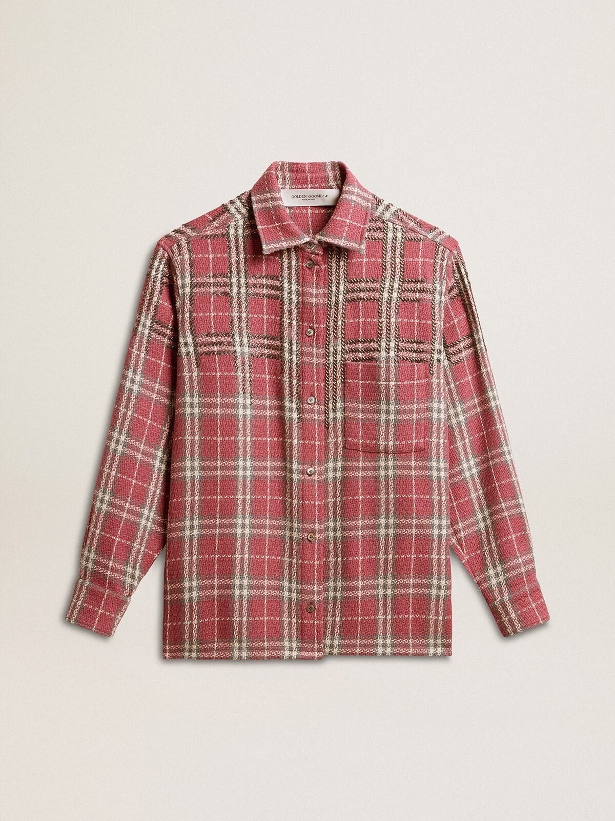 Golden Goose シャツ レディース チェックエンブロイダリー(サンドイエロー・ピンク・グレー)