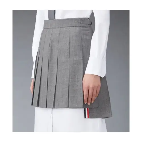 THOM BROWNE ウール フレスコ織り ミニプリーツスカート