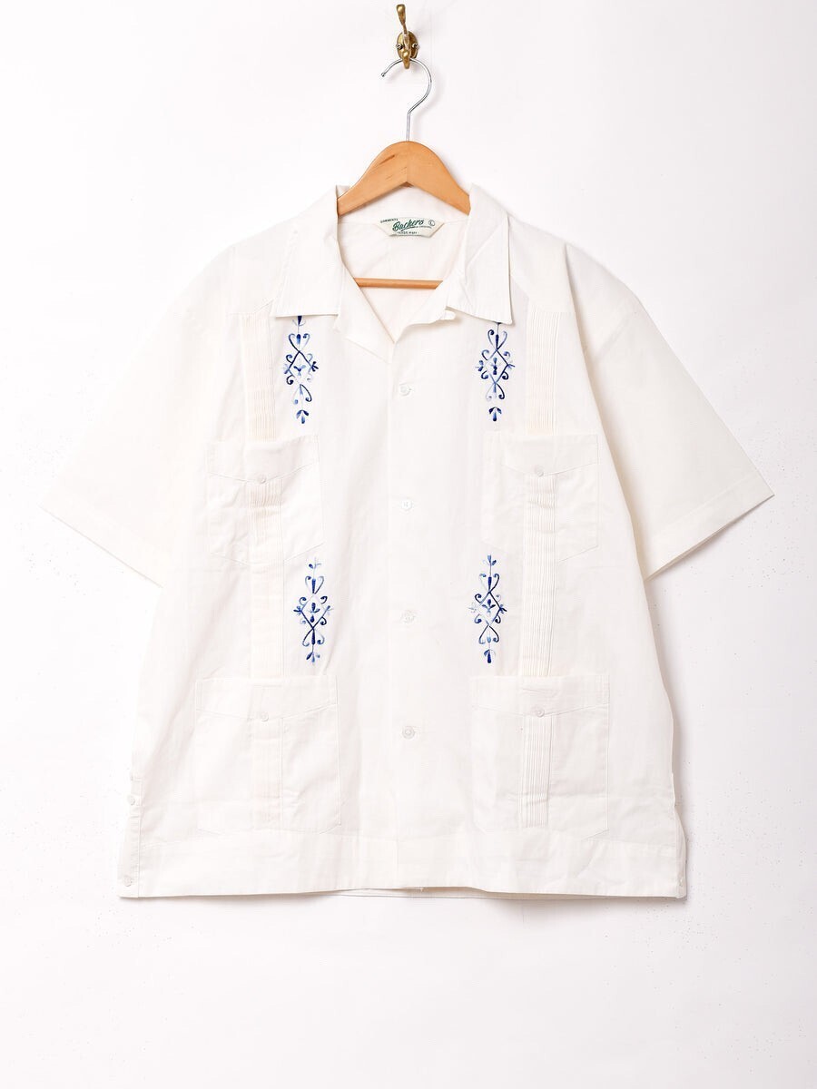 Backers 刺繍 グアヤベラ 開襟 半袖シャツ