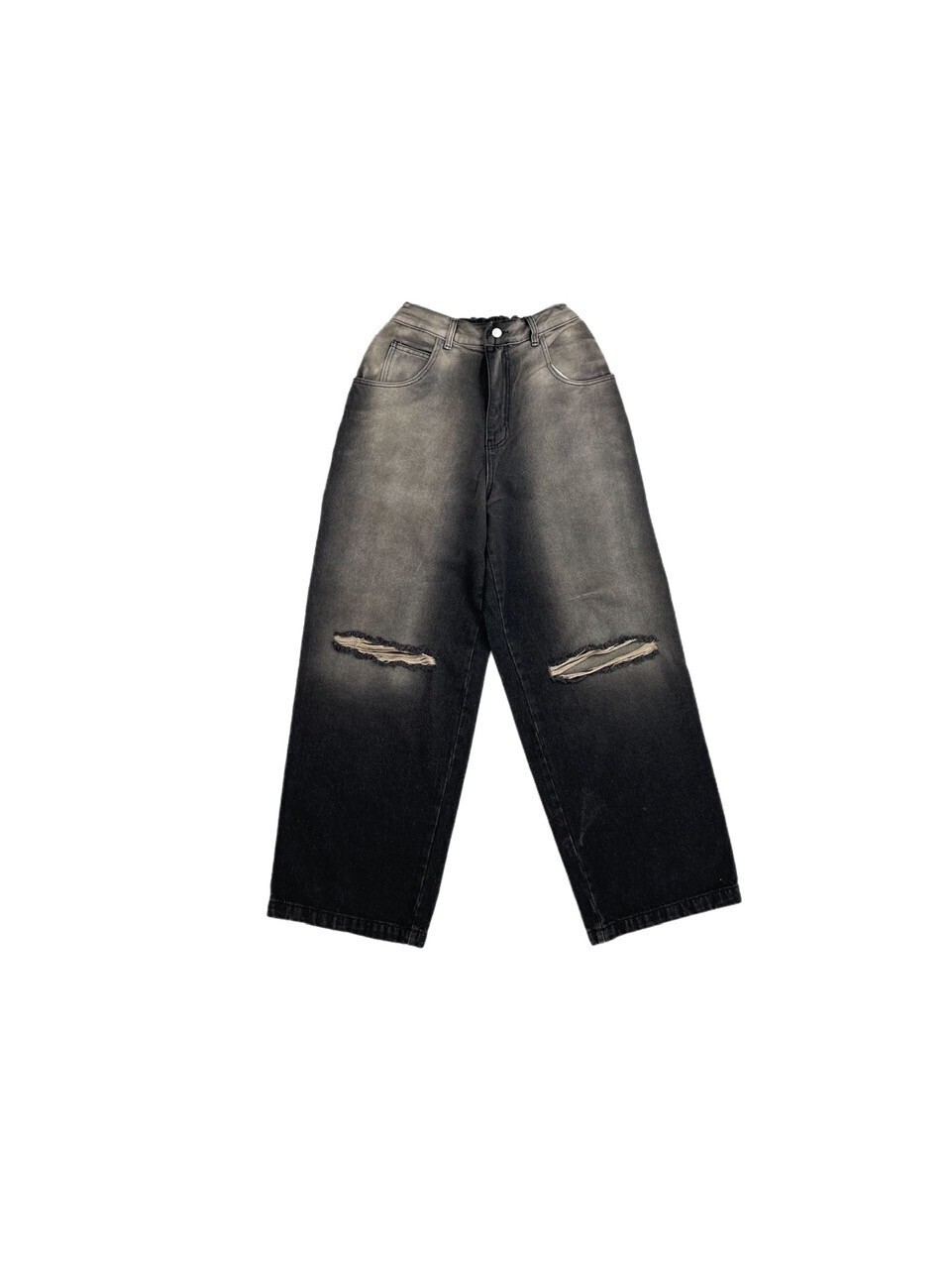 Chikashitsu + vintage wash damage denim pants