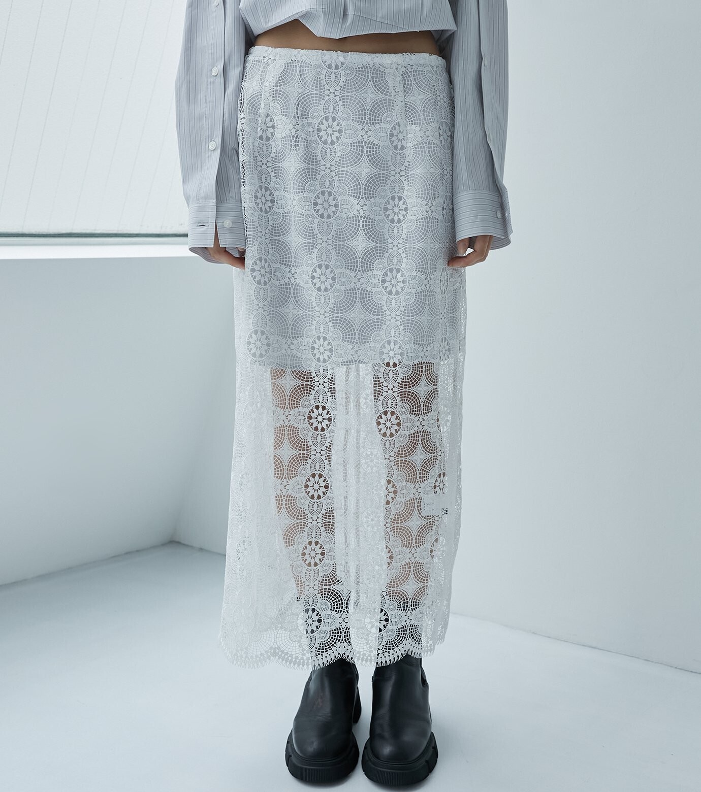 LE CIEL BLEU Crochet Lace Skirt