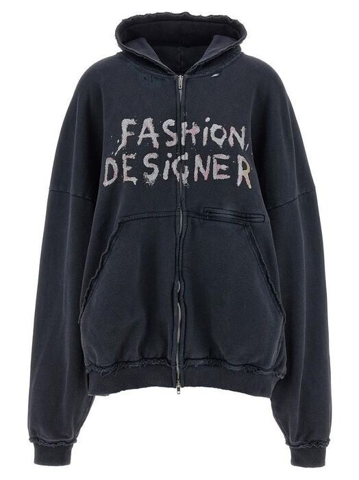Balenciaga FASHION DESIGNER PULLED ジップ フーディ
