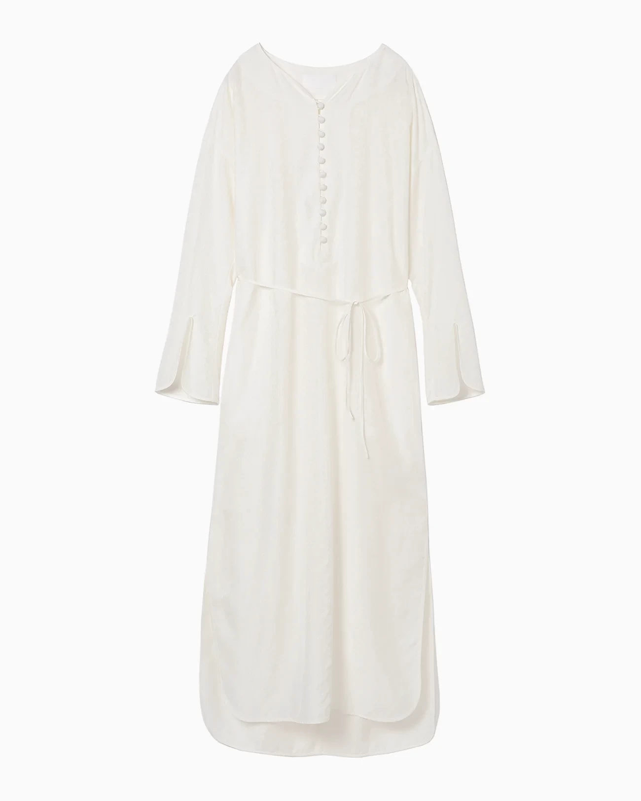 Mame Kurogouchi Floral Pattern Silk Rayon Jacquard I-Line Dress