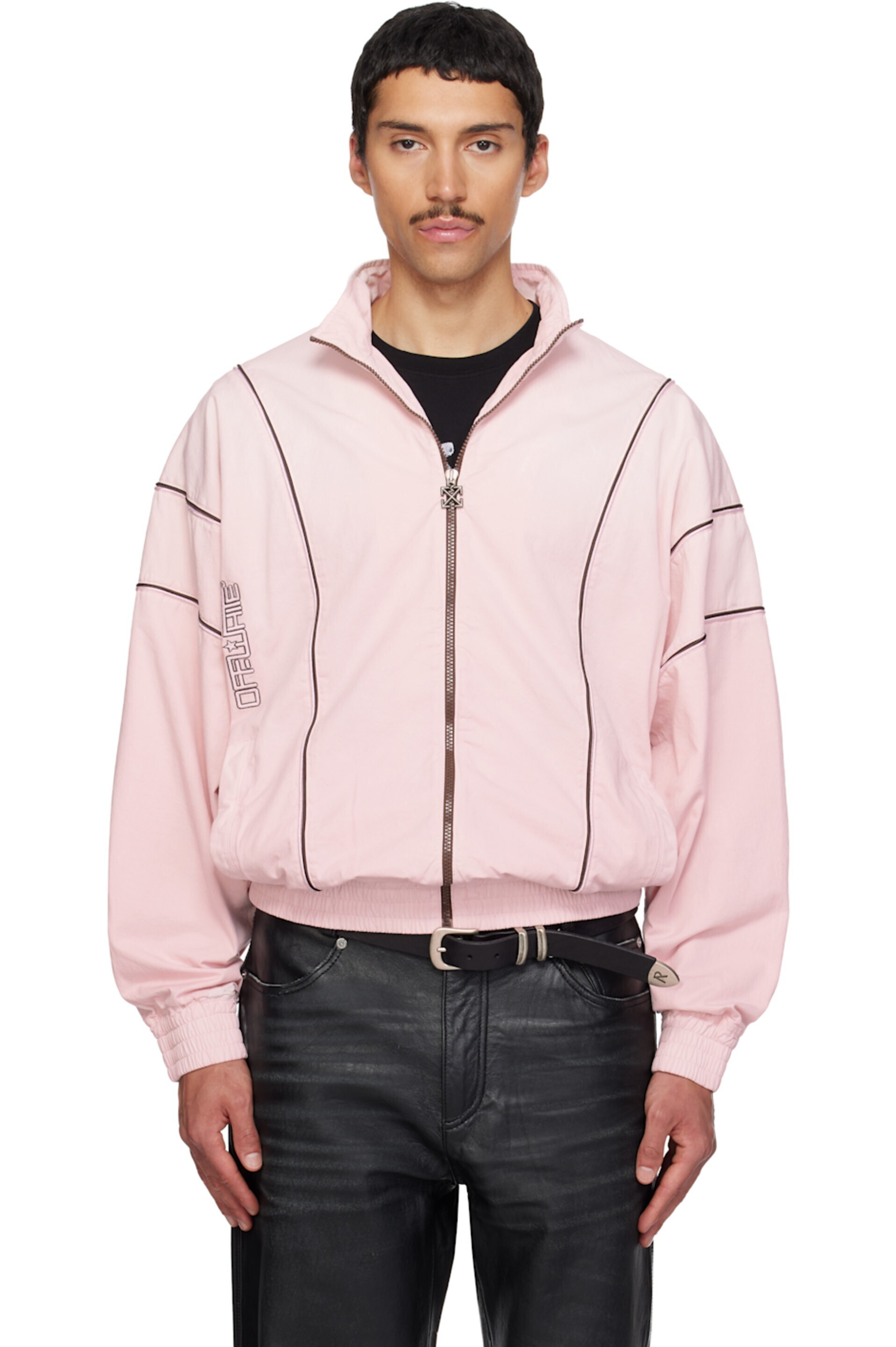 Off-White ピンク Relaxed Garment Dyed トラックジャケット