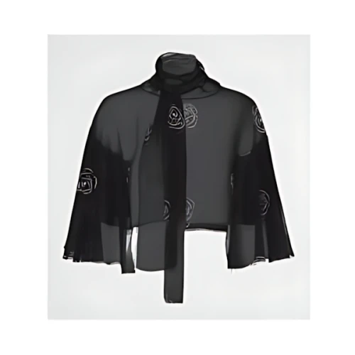 PRADA プリント入り シルク トップ