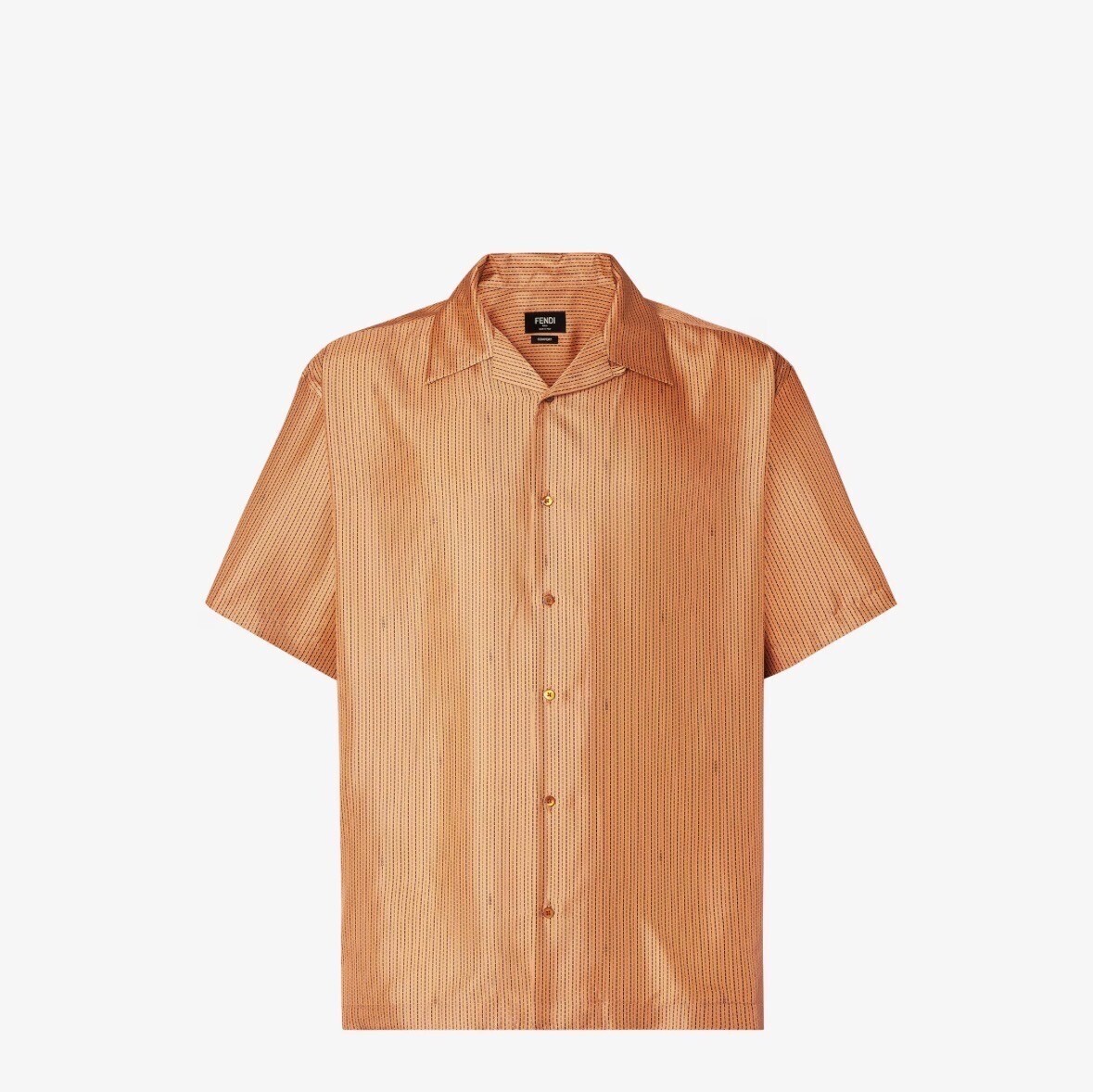 FENDI オレンジ シルク シャツ