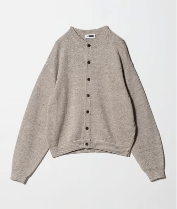 H BEAUTY&YOUTH リネンクロップドクルーネックカーディガン