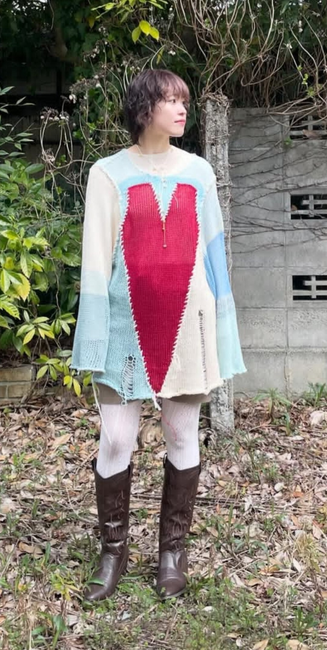 yushokobayashi Big Heart Knit Jumper