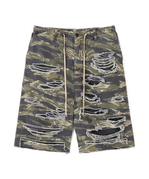 DANKE SCHON LAYER RIPSTOP CAMO & DENIM SHORTS