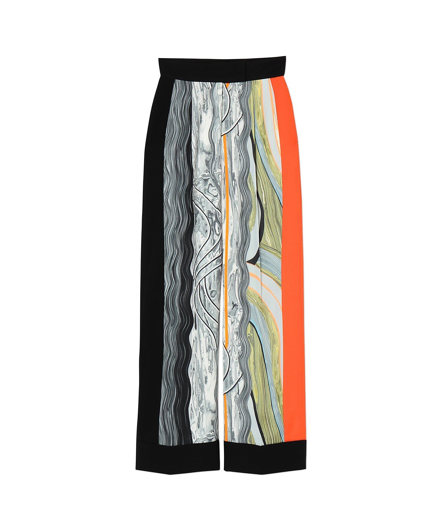 Mame Kurogouchi Marble Print Center Creased Trousers