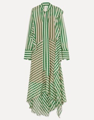 PETAR PETROV Dikon pussy-bow striped silk-chiffon maxi dress