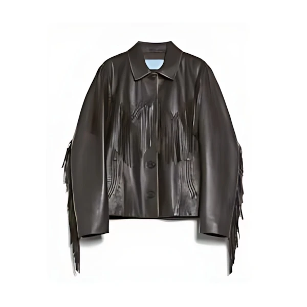 Max Mara ナッパレザー フリンジ カントリー ジャケット