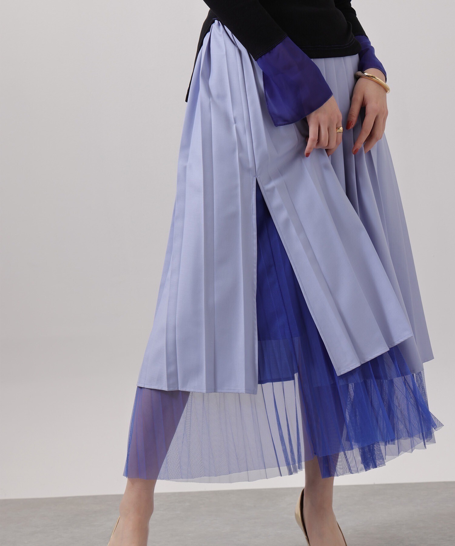 Limue レイヤードプリーツスカート