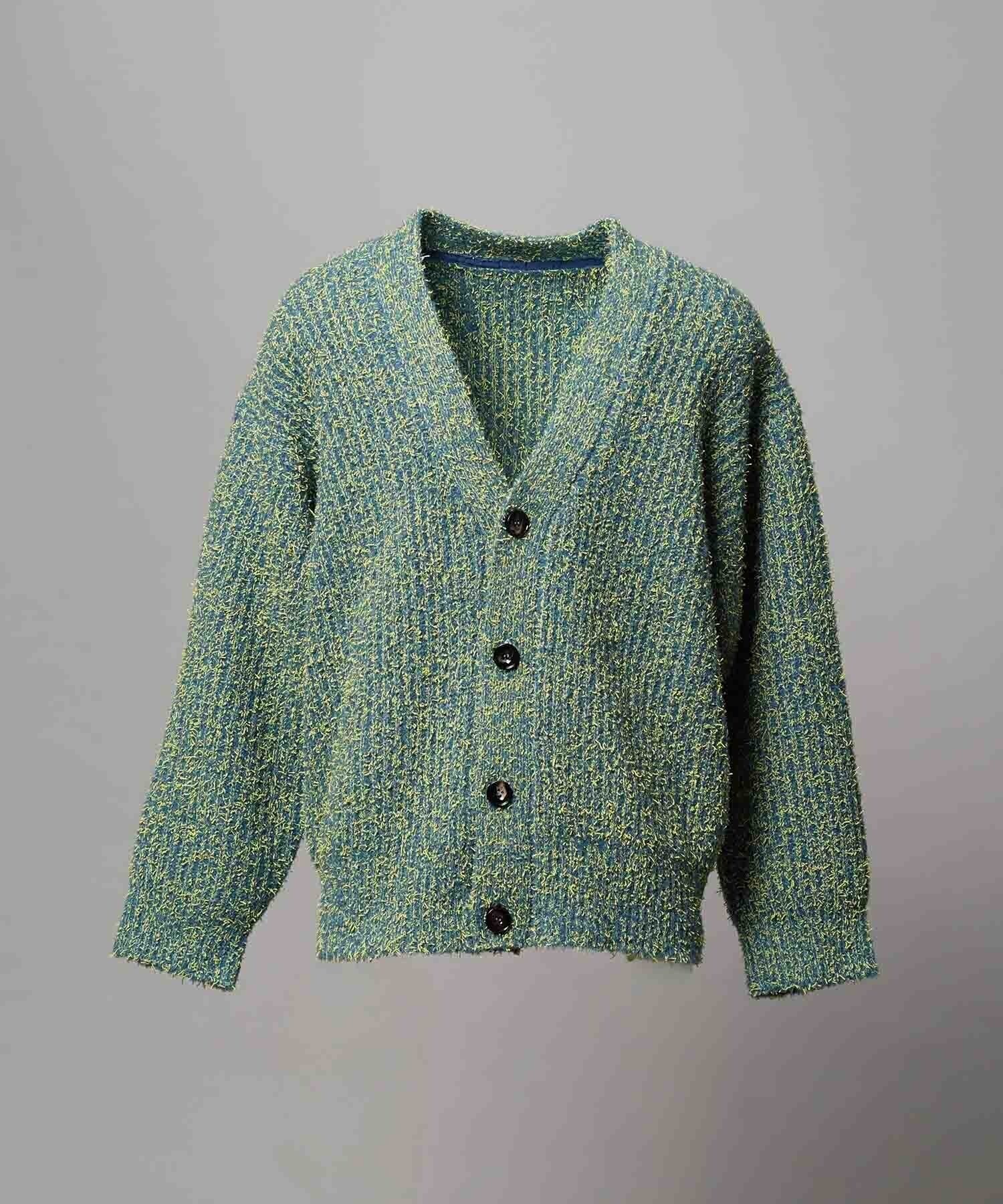 MAISON SPECIAL Mix Color Fancy Yarn Prime-Over Knit Cardigan