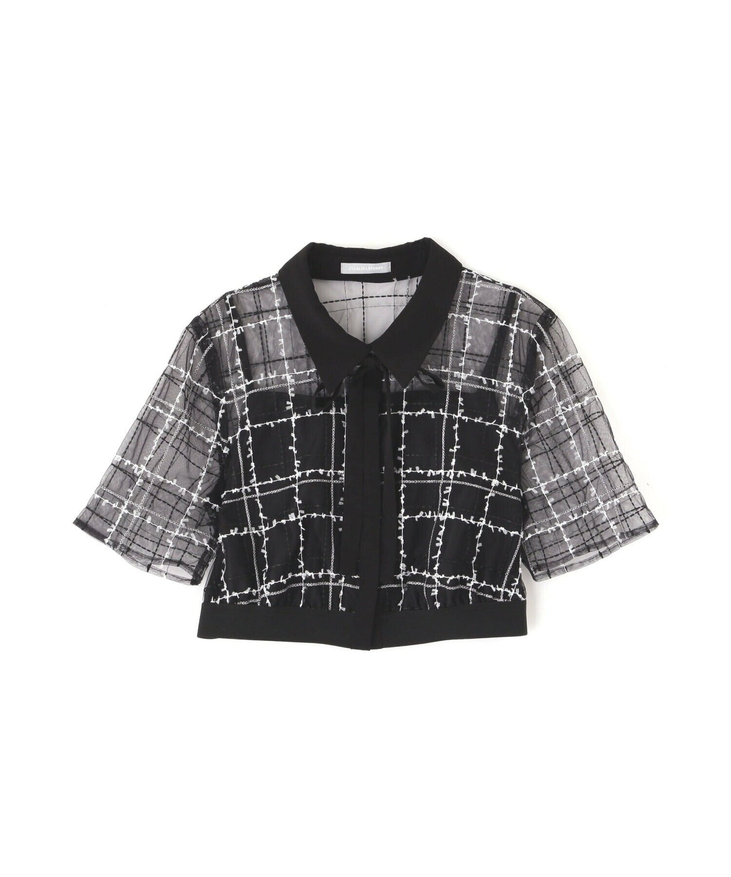 JILLSTUART シアーチェックショート丈ブラウス