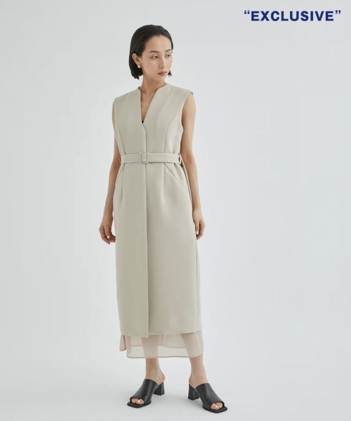THE TOKYO THE PERMANENT EYE　V neck gilet one-piece