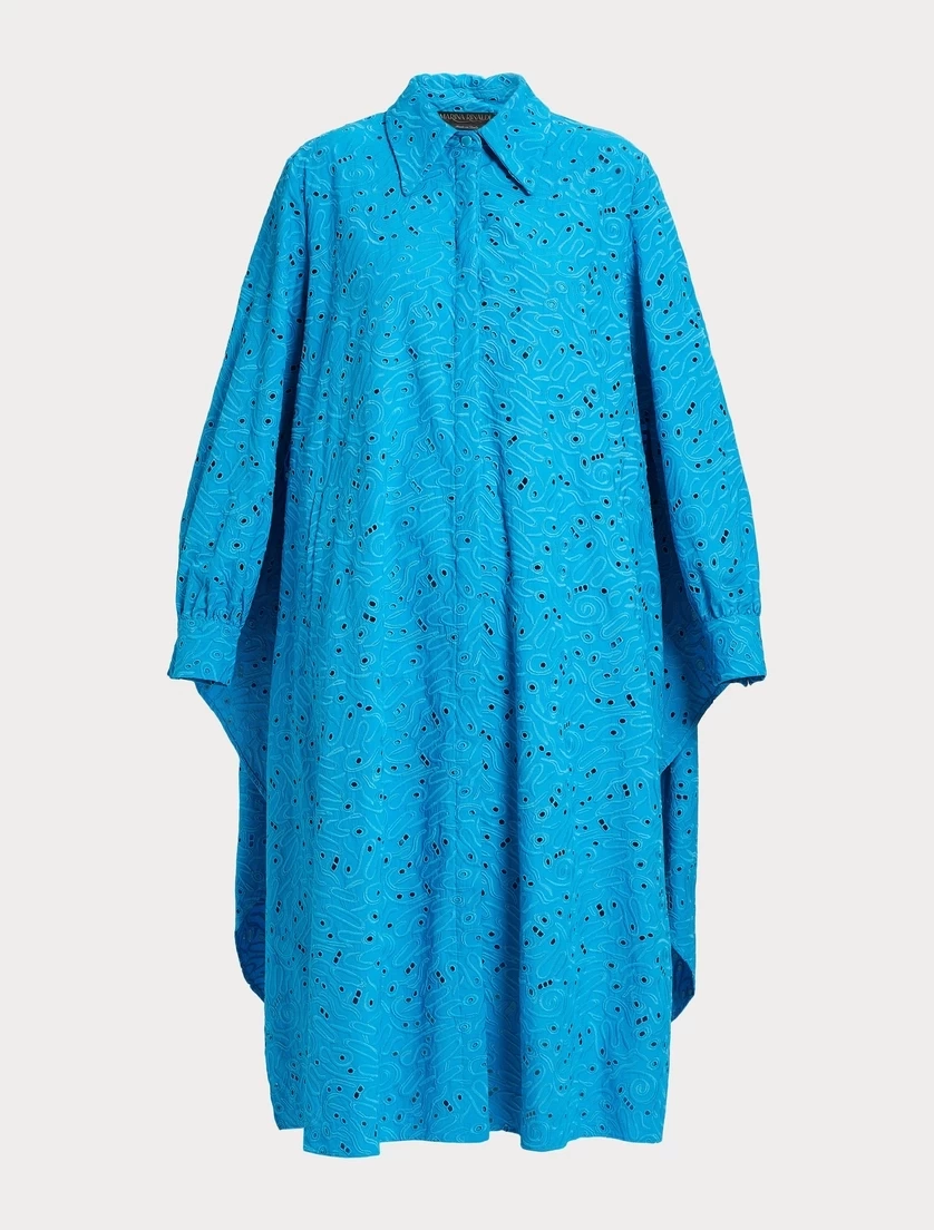 MARINA RINALDI MIRTO Broderie anglaise poplin dress