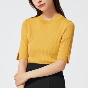 GU ランダムリブセーター(5分袖)Z