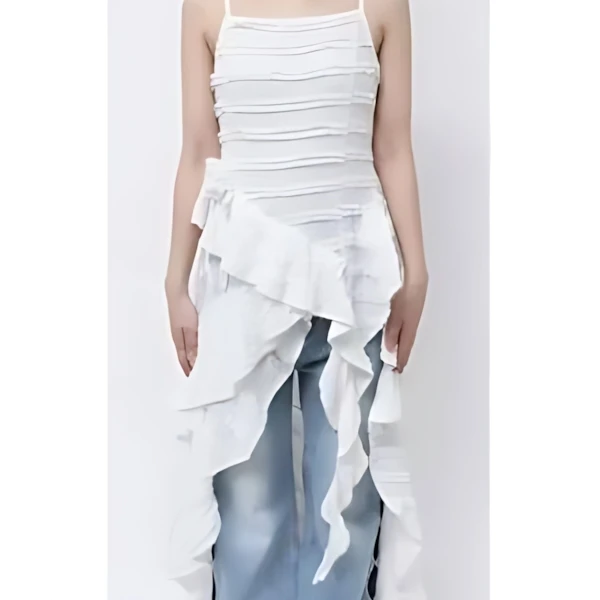CALNAMUR ROSE ASYMMETRIC HEM LONG OP