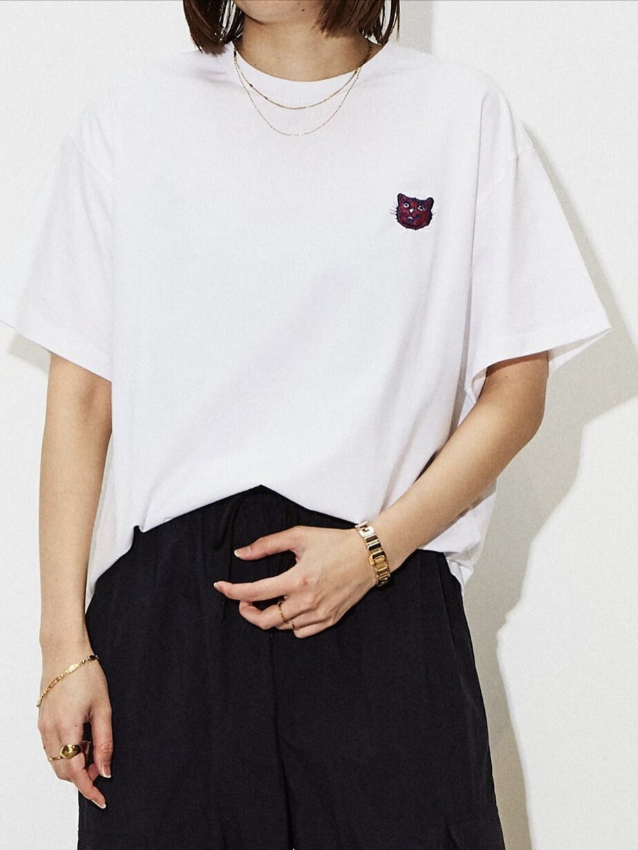 CONVERSE TOKYO CAT EMBROIDERY ONE POINT TEE
