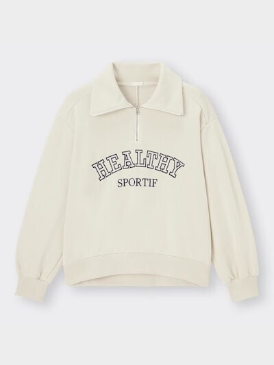 GU グラフィックスウェットハーフジッププルオーバー