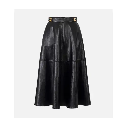 Elisabetta Franchi Crackled leather-effect skirt