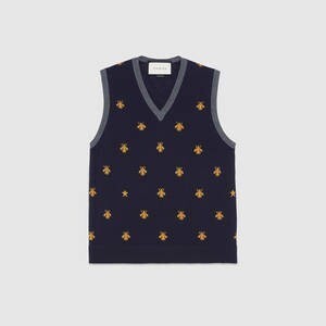 GUCCI ビー(ハチ)&スター付き ウール ウェストコート