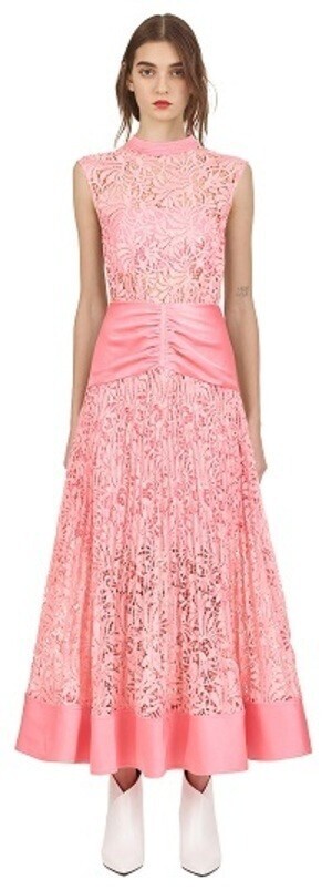 Self-Portrait floral lace sleeveless midi dress
