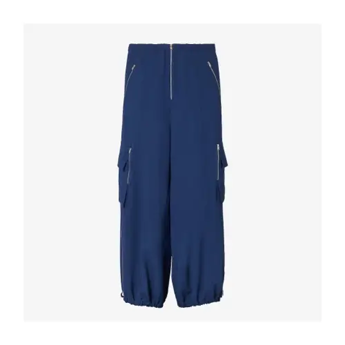 FENDI Blue wool gabardine trousers
