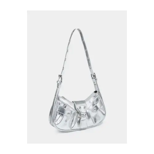 SHEIN メタリックバックル装飾ホーボーバッグ