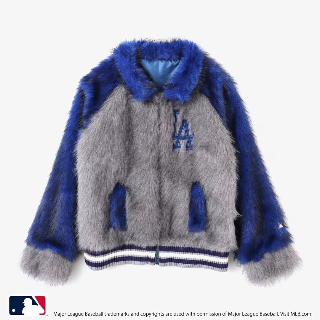 atmos atmos pink MLB Faux Fur Blouson GRAY