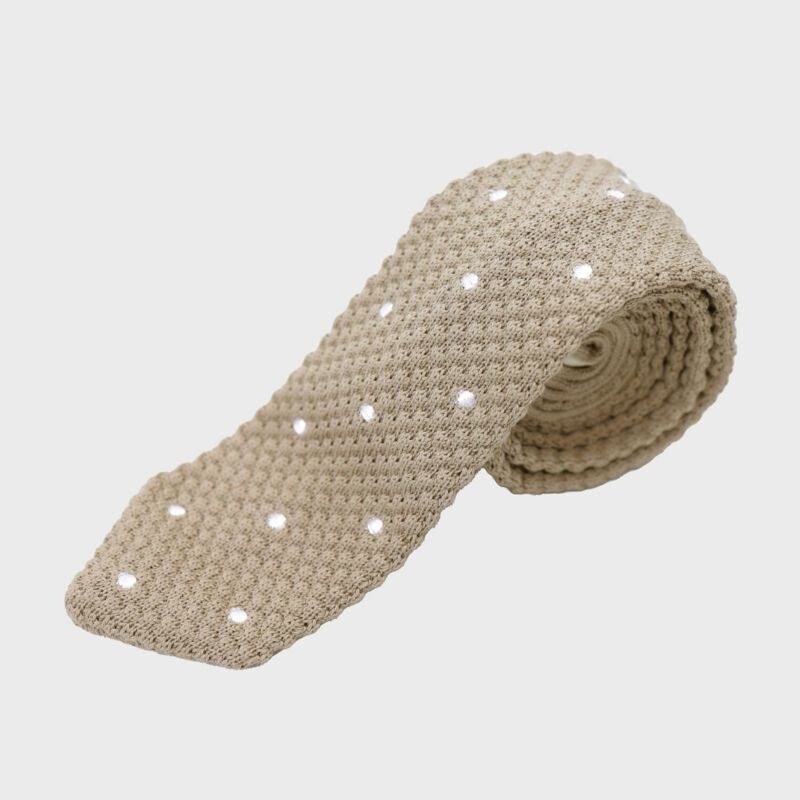 ネクタイの成和 KINSHOKUネクタイ 海島綿 Sea Island Cotton ニットタイ ドット
