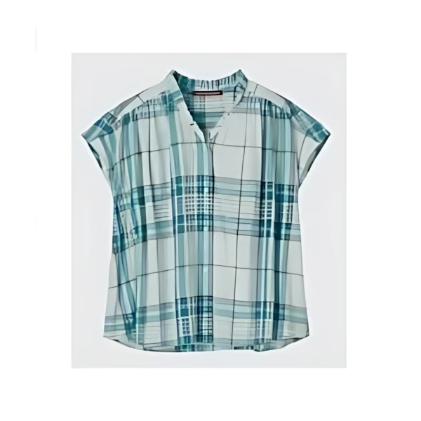 UNIQLO コットンチェックフリルブラウス