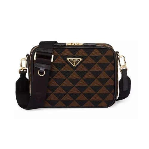 PRADA プラダ ブリック エンブロイダリーファブリック バッグ