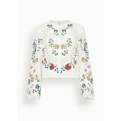Sea NY Celia Embroidery Long Sleeve Blouse