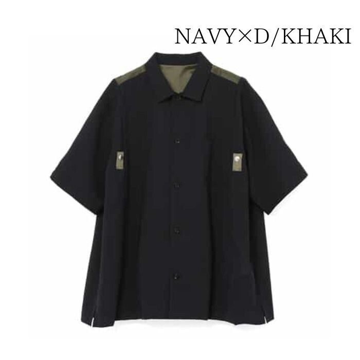 sacai スーツ地×ナイロンシャツ 26-04011M