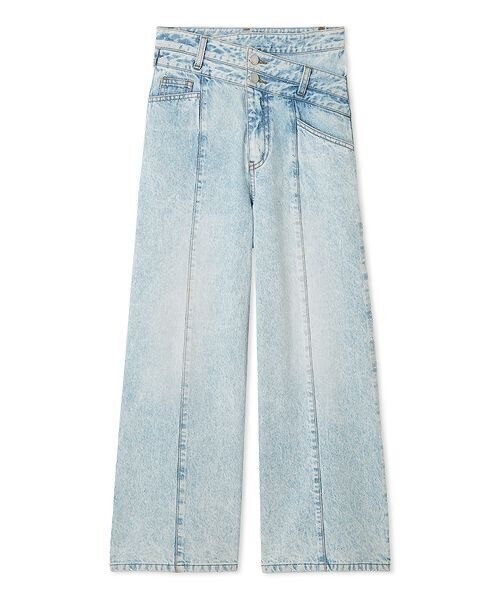 FRAY I.D アシメダブルウエストワイドデニムパンツ