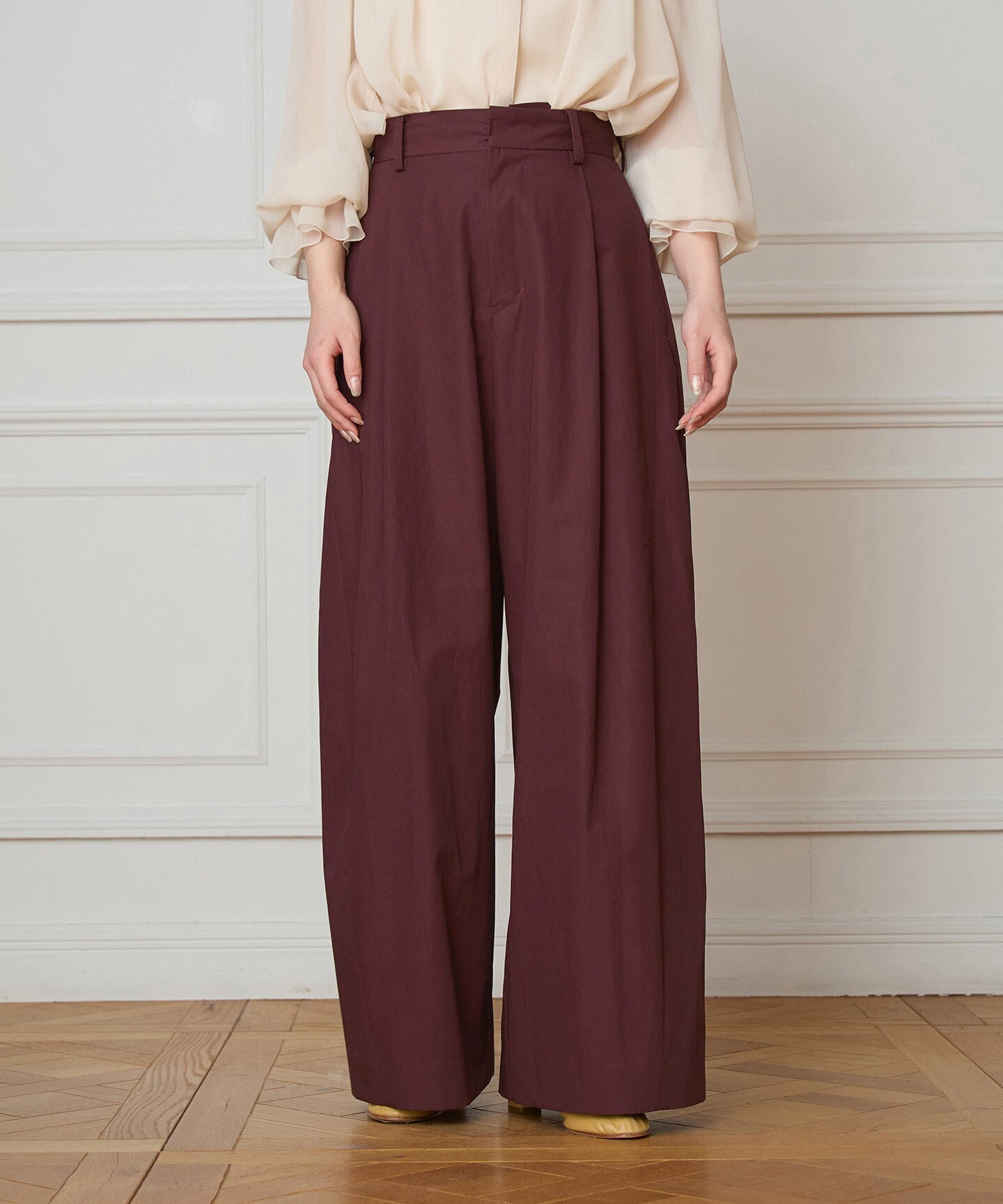 IENA IENA LA BOUCLE コットンウェザーバレルパンツ