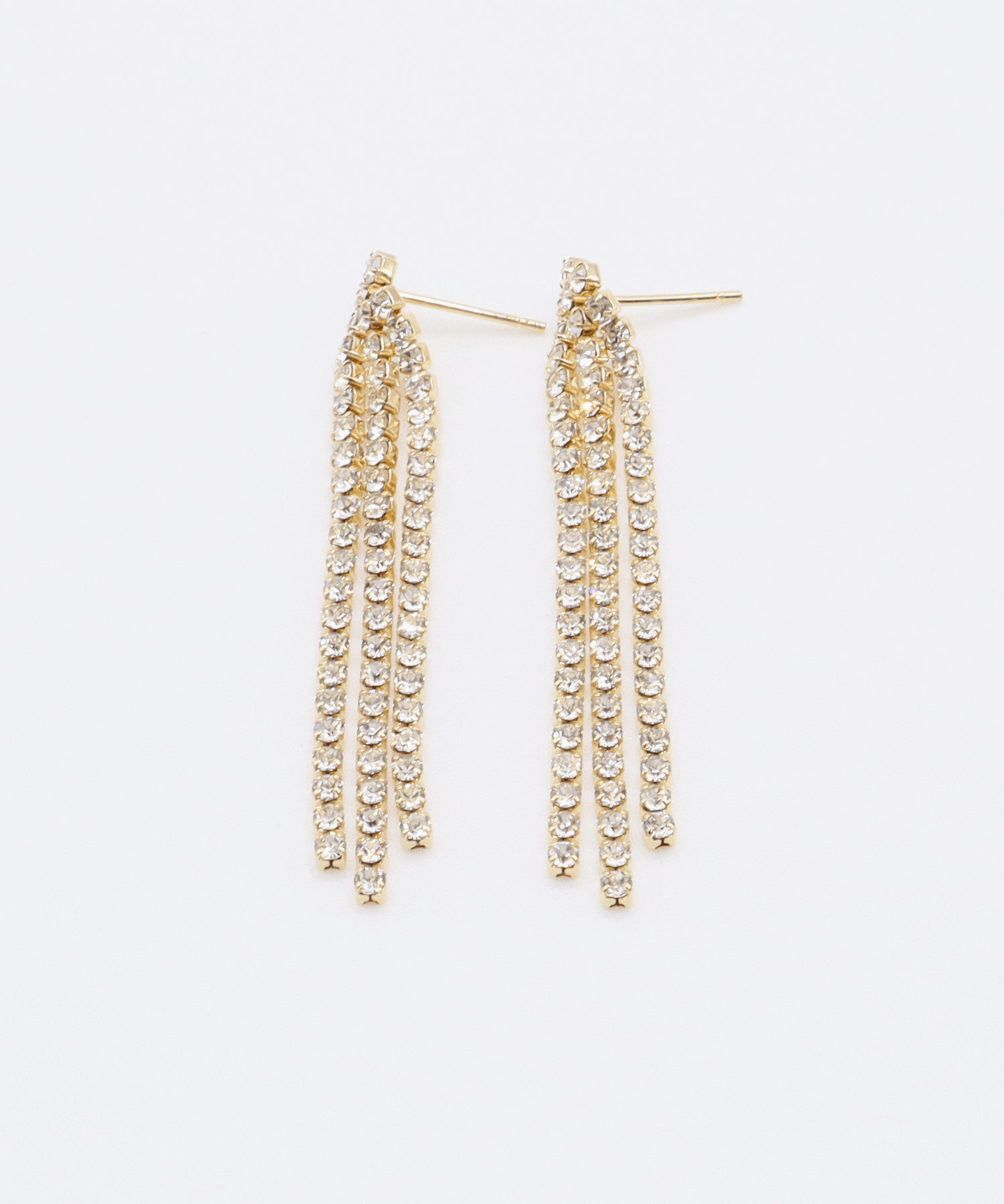 VATSURICA 〈AF068P1〉ステンレス /  ダイヤレーン ロング ピアス