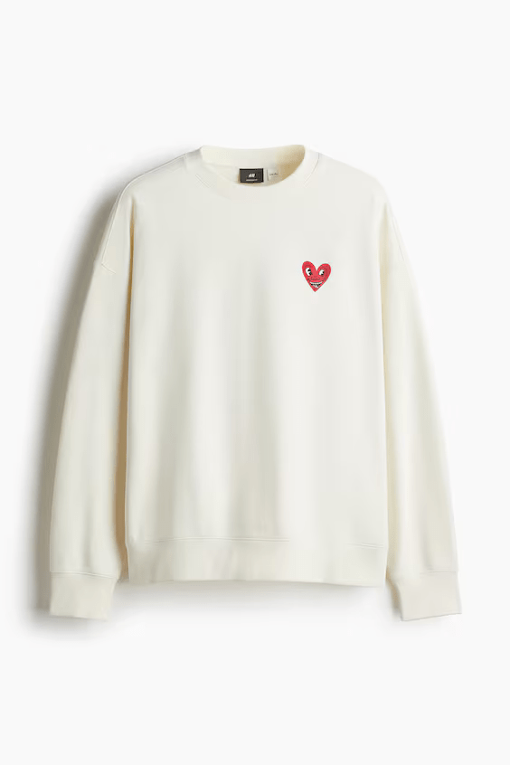 H&M オーバーサイズフィット プリントスウェットシャツ