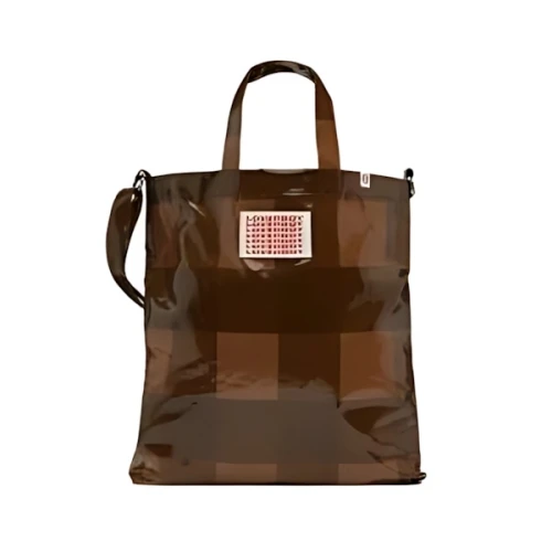Charles Jeffrey LOVERBOY Brown Large Two Strap Check Tote