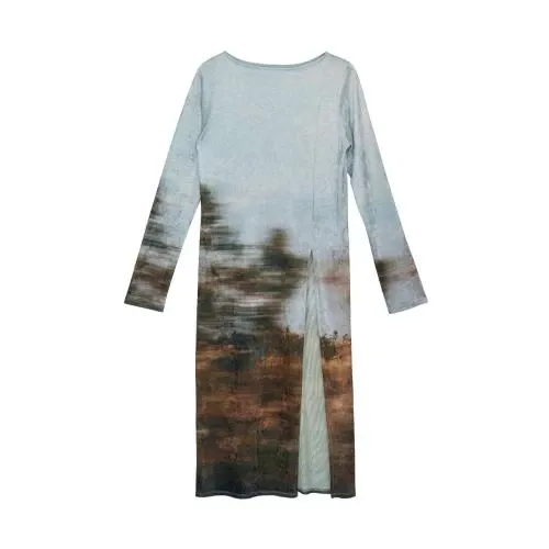 Ameri VINTAGE UND LANDSCAPE PRINT LONG TOP