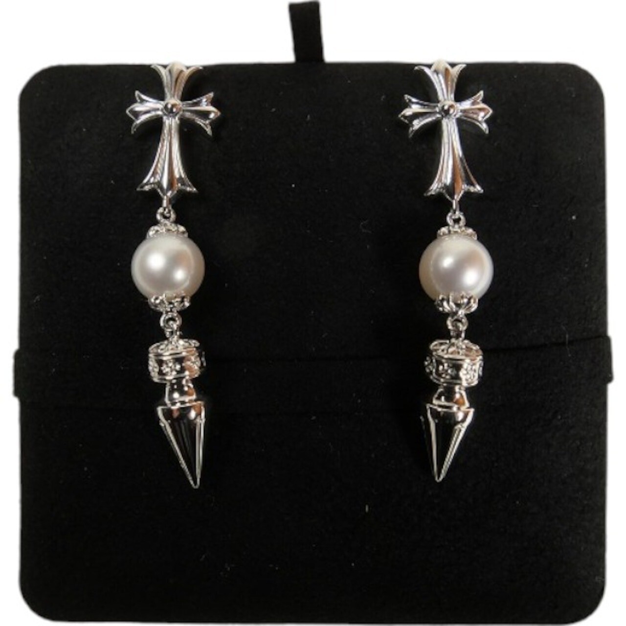 CHROME HEARTS × MIKIMOTO BABY FAT CRS EARRING WHITE