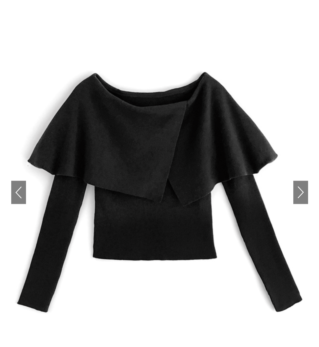 GRL オフショルダービッグカラーニットトップス