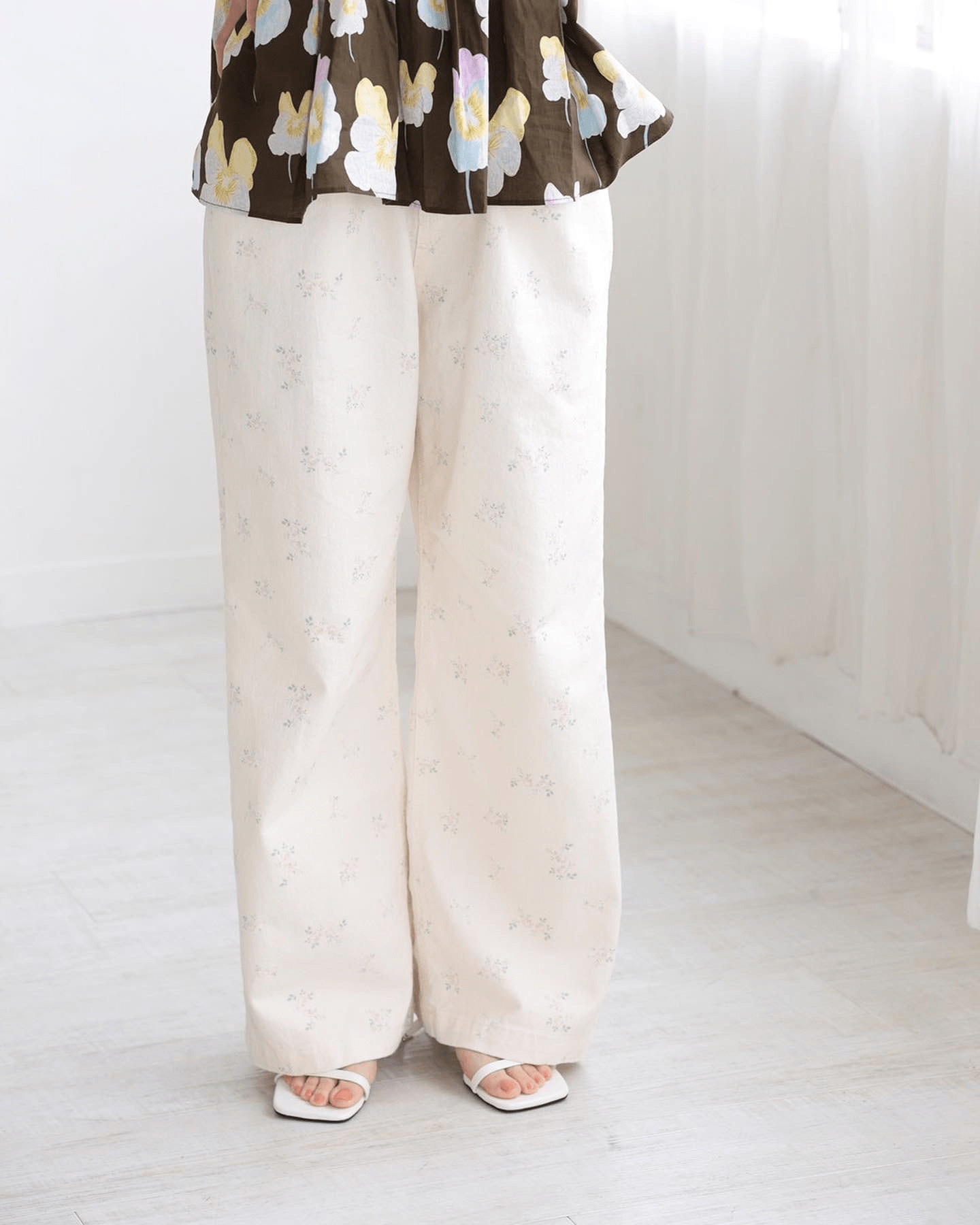mite flower wide denim