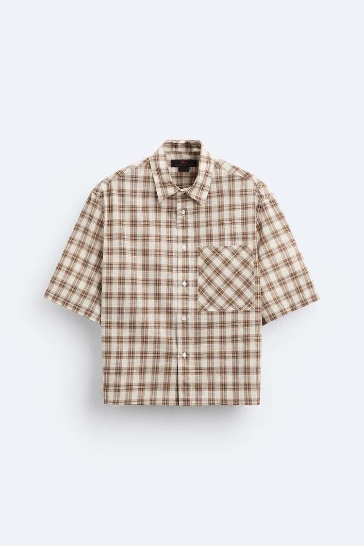 ZARA クロップド チェック シャツ