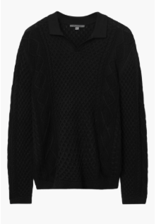 John Varvatos Haynes Organic Cotton Johnny Collar Sweater